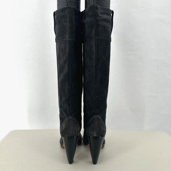 Michael Kors Knee High Boots Womens 5.5‎ Gray Suede Leather Old Money Luxury - Picture 3 of 7